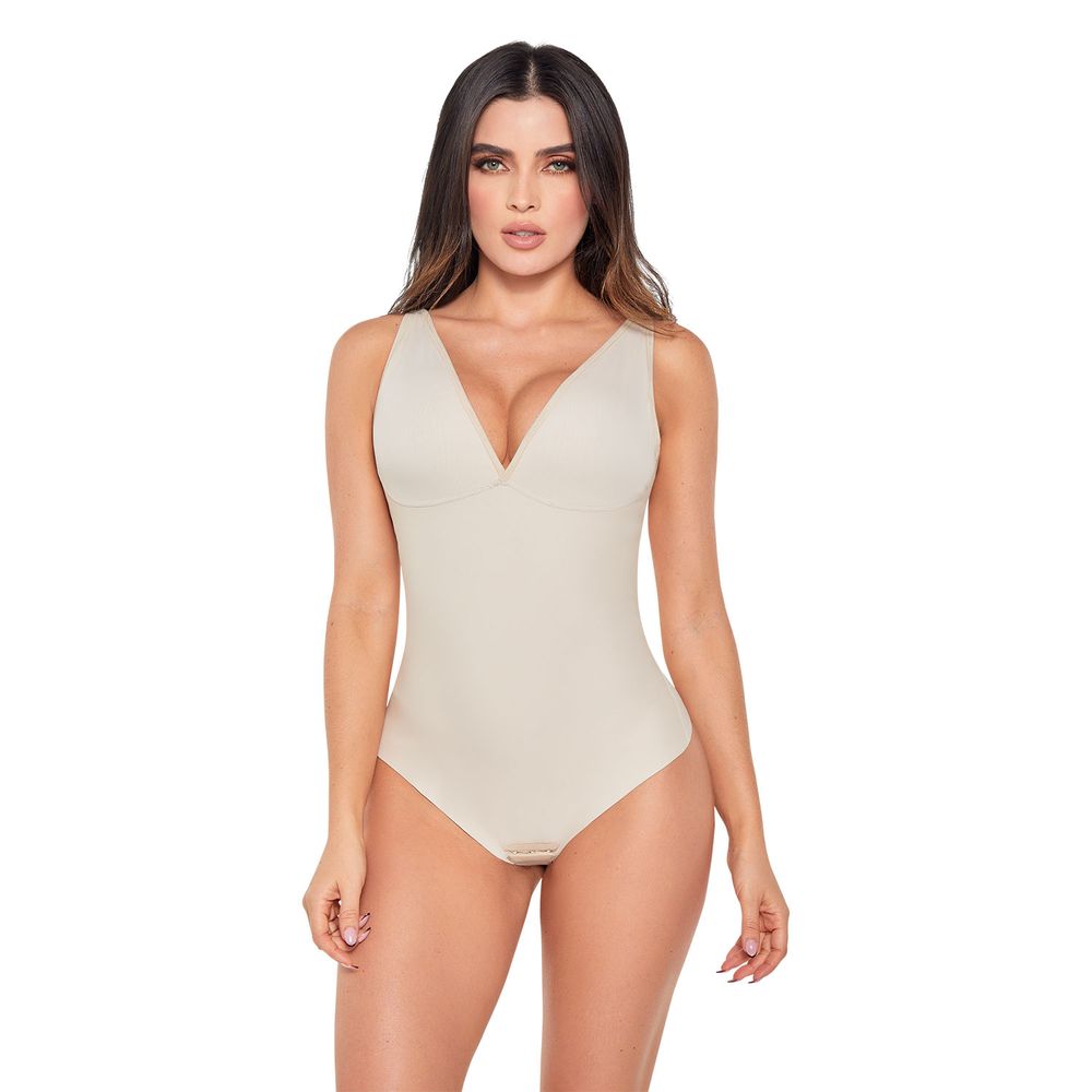 Faja Colombiana Tipo Body Escote en V Seamless Mujer